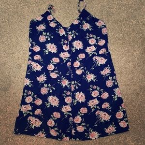 Floral button up dress.